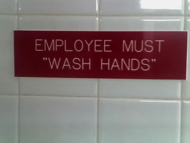 wash hands sign