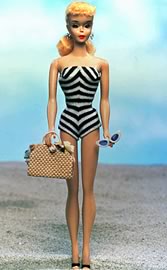 Barbie swims