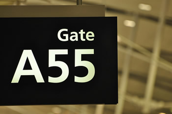 airport gate sign