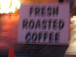 blurry coffee sign