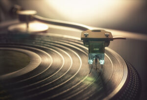 Vinyl record being played
