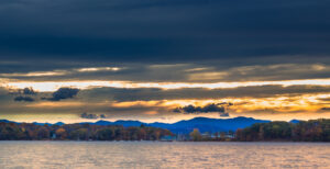 Vermont lake sunset