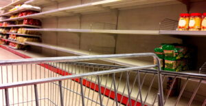empty grocery shelf